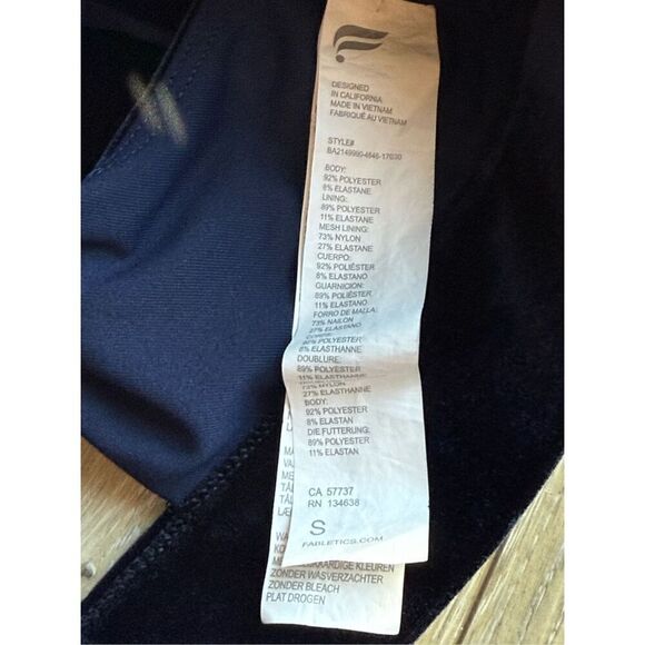 Fabletics Oasis Twist Velour Sports Bra In Deep Navy - Picture 10 of 10